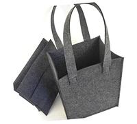 LALADEFIEE Bolsa De Fieltro para Vino Tinto Reutilizable Gris para 6 Botellas Estuche Rígido Protección Interior para Amantes del Vino Fiestas y Viajes