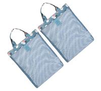 LALADEFIEE Bolsa de Playa de Malla Azul Diseño Floral Set de 2 Piezas Ligera y Portátil Adecuado para Guardar Trajes de Baño Toallas y Protector Solar Verano