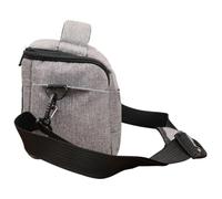 LALADEFIEE Bolsa para Cámara Digital Portátil Gris, Bolsa de Viaje y Transporte Compartimentos para Accesorios, Bandolera Ajustable para Fotografía y Uso en Exteriores