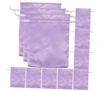 LALADEFIEE Bolsas De Satén Para Pelucas 10 Unidades 15x20 Cm Cordón Ajustable Para Almacenamiento y Viaje Protección De Cabello Púrpura Claro