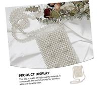 LALADEFIEE Bolso Mujer Fiesta Trenzado con Diseño de Perlas Bandolera Cruzada Chic Bolso de Hombro para Almacenamiento Diario Elegante y Duradero para Exterior