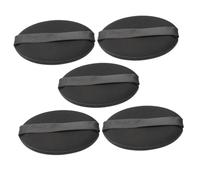 LALADEFIEE Borlas de Polvo Negras para Maquillaje 5 Piezas Tamaño Mediano Esponjas Aireadas sin Látex para Uso Profesional, Hogar y Viaje Cinta de Rayón para Fácil Manejo