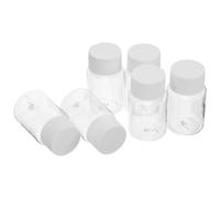 LALADEFIEE Botellas de Plástico Transparentes para Líquidos y Medicamentos 30 Ml 6 Unidades con Tapa Hermética Envases de Muestra de Laboratorio Portátiles Boca Ancha para Viaje y