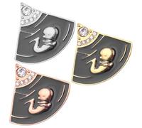 LALADEFIEE Broche de Chal de Aleación 3 Piezas para Ñiño por Nacer, Pin de Solapa de Embrión, Decoración Creativa para Mochila y Ropa, Accesorio Médico Obsequio para Enfermería