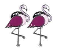 LALADEFIEE Broche de Flamenco Divertido para Niñas, 2 Piezas de Aleación Resistente Que Nunca Se Oxida, Accesorio Adecuado para Cumpleaños y Estilo Atractivo