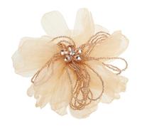 LALADEFIEE Broche De Flores De Tela Para Mujer Broche De Vestido Elegante Pin Floral Dorado Brillante Para Fiesta y Evento Con Diseño Delicado y Tamaño Pequeño