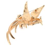 LALADEFIEE Broche de Pájaro para Mujer y Hombre Diseño Clásico de Ave del Paraíso Aleación de Zinc Dorada Gemas de Imitación Accesorio de Moda para Bodas Fiestas y Eventos Obsequios