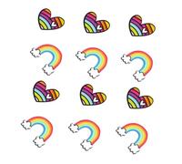 LALADEFIEE Broche Insignia Acrílico Arcoíris 12 Piezas Colorido Decoración Para Mujer Ropa Accesorios Tamaño 6x13 y 6x657 Multifunción