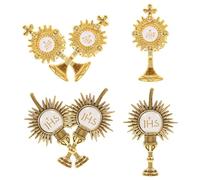 LALADEFIEE Broches de Cruz Cristiana en Aleación de Zinc 6 Unidades para Sombreros y Mochilas en Celebraciones de Comunión y Decoración de Altar