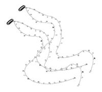 LALADEFIEE Cabello Colgante de en Aleación Plata 2 Cadenas Accesorios para Trenzas de Cabello Diseño Elegante y Fácil de Usar para Mujeres