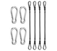 LALADEFIEE Cable de Extensión Negro de Acero Inoxidable para Gimnasio Portátil y Ajustable para Máquinas de Polea en Centros de Fitness y Gimnasios en Casa