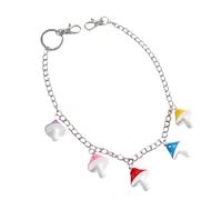 LALADEFIEE Cadena Decorativa para Pantalones de Mujer Unisex Metal Resistente Color Candy Cadena de Cintura Diseño de Hongos Accesorio para Discotecas y Fiestas para Colgar Jeans Moderna