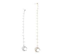 LALADEFIEE Cadenas Nariz Borla de Perlas Sintéticas 2 Piezas Aros Colgantes de Metal y Plástico Joyería Nasal Punk para Mujer Accesorios para Piercings Faciales y Fiestas