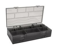 LALADEFIEE Caja de Almacenamiento de Plástico Mate para Herramientas de Peluquería Doble Cara, Organizador Compacto Compartimentos para Pinzas, Peines y Gomas Pelo, Portátil para Salón y Uso