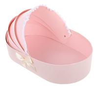 LALADEFIEE Caja de Embalaje para Ramo de Flores Rosa para Shower, Caja para Envolver Flores Base Estable y Diseño de Media Apertura, Adecuado para Regalos de Recién Nacido y Celebraciones