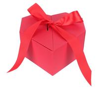 LALADEFIEE Caja de Obsequio Forma de Corazón Roja Estrella Tapa Abatible Diseño Creativo Lazo Caja Portátil Multifuncional para Dulces Perfumes y Decoración en Bodas y Ocasiones