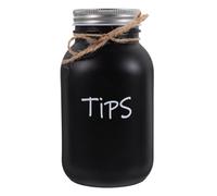 LALADEFIEE Caja Dinero Hucha de Vidrio para Adultos, 1000ml, Negro, de Vidrio E Hierro, Segura y Multifuncional para Ahorrar en Casa