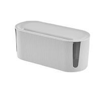 LALADEFIEE Caja Organizadora para Cables y Regletas, Caja de Almacenamiento Plástica Desmontable en Color Claro para Gestión de Enchufes y Cables de Alimentación, Organizador Multiuso