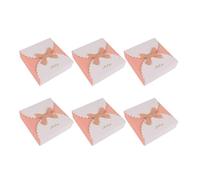 LALADEFIEE Caja para Bombones de Papel Lazo Rosa 6 Unidades Cajas Plegables para Dulces y Pasteles Adecuado para Fiestas Infantiles y Regalos Obsequios