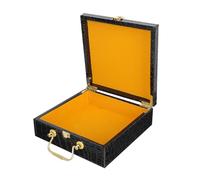LALADEFIEE Caja Portátil para Cigarros Tapa Abatible, Estuche de Madera Textura Imitación Cocodrilo, Tamaño 20.5x20.5x7.5 Cm, Almacenamiento para Tabacos y Uso en Hogar