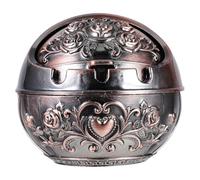LALADEFIEE Cenicero de Cobre Cenicero Decorativo Redondo con Tapa Anti-caídas y Diseño Único con Minimización de Olores y Estilo Moderno para Hogar y Sala