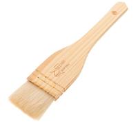 LALADEFIEE Cepillo de Repostería Grande de Lana Natural Mango de Madera Ecológica para Barbacoa de Leña Pastelería y Cocina Pincel para Aceite de Cocina y Hornear Utensilio para