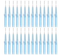 LALADEFIEE Cepillos Interdentales Suaves 60 Piezas Azul Sistema Empuje y Tracción Palillos de Hilo Integrado para y Limpieza Bucal en Viajes
