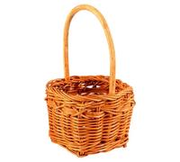 LALADEFIEE Cesta Cuadrada Mini de Ratán Natural para Flores y Almacenamiento, Contenedor Multifuncional Ligero para Decoración y Organización del Hogar, Adecuado para Mesa y Estantería