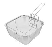 LALADEFIEE Colador de Alimentos de Acero Inoxidable 20x20 Cm para Freír Mango Plegable Resistente al Calor, Espumadera para Freidora Adecuado para Cocina Doméstica y Profesional