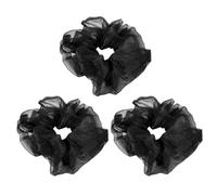 LALADEFIEE Coleteros Elásticos Estilo Retro de Gomas Pelo de Malla Negra 3 Piezas que Mantienen el Cabello en Su Lugar para Mujer para Uso Diario