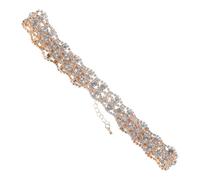 LALADEFIEE Collar de Gemas de Imitación Gargantilla Elegante Diseño de Patrón, Cadena de Clavícula Brillante para Mujer, Joyería para Fiestas y Eventos Obsequios