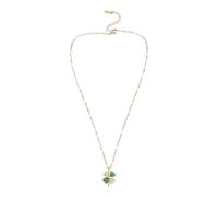LALADEFIEE Collar de trébol irlandés: collar con dije de hoja verde - Amuleto de la suerte y protección - Regalo de cumpleaños para el Día de San Patricio, recuerdos de fiesta y artículos de