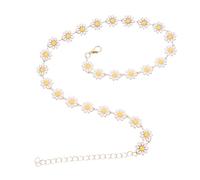 LALADEFIEE Collar para Mujer con Margarita Floral Gargantilla Delicada de Aleación Duradera Diseño Clásico y Versátil Joyería de Moda para Regalo Original y Uso Diario