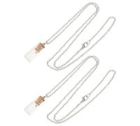 LALADEFIEE Collar Religioso Dije de Botella de Vidrio y Semillas de Mostaza Conjunto de 2 Piezas Collar Artesanal Inspirador para Hombres y Mujeres Joyería Cristiana para Oración y Fe