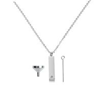 LALADEFIEE Collar Urna Acero Inoxidable con Pendiente Cremación para Cenizas Hombre Mujer Colgante Conmemorativo con y Embudo Personalizado para Guardar Cenizas o Cabello Significativo