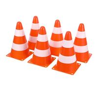 LALADEFIEE Conos de Seguridad Vial Apilables para Tráfico y Construcción 6 Unidades Color Naranja Rojizo Tamaño 133X133X230 MM Plástico PE para Señalización en Obras y Estacionamientos