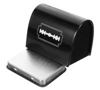 LALADEFIEE Contenedor para Cuchillas de Afeitar Compacto y Portátil Caja de Acero Inoxidable para Desechos de Cuchillas Barberías y Salones de Peluquería