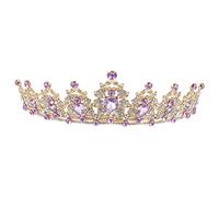 LALADEFIEE damas diademas accesorios para el cabello de boda de oro diadema de novia diadema de oro tocados de novia tiaras de novia tiara para novia adorno de tiara Aleación de zinc