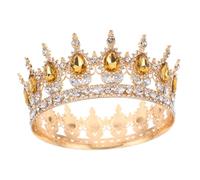 LALADEFIEE de Novia Barroca Retro con Rhinestone Tiara de Cristal para Boda y Fiesta Accesorio de Pelo para Mujer de Reina para Cumpleaños y Mascarada