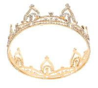 LALADEFIEE de Novia Princesa Tiara de Novia Redonda de Aleación con Gemas de Imitación Elegante y Brillante Fiestas y Cumpleaños
