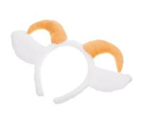 LALADEFIEE Diadema de Cuerno de Cabra y Orejas de Oveja de Peluche y Rosa Ligera y Elástica Adultos Accesorio para Disfraces de Halloween Fiestas y Eventos Temáticos de Animales