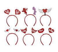LALADEFIEE Diademas de Corazón para San Valentín 6 Piezas Accesorios para Fiesta y Disfraz Diseño Doble Corazón y Labios Material Duradero y Cómodo Adecuado para Fotos y Celebraciones