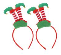 LALADEFIEE Diademas Navideñas 2 Piezas para Fiestas Adornos Cabello Diseño de Pantalones de Santa Claus Material Antideslizante Accesorios para Disfraces y Celebraciones de Navidad