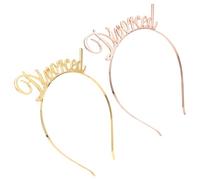 LALADEFIEE Diademas Superficie Lisa y Cómoda Doradas para Fiesta de Divorcio de Aleación 2 Piezas para Mujer en Celebraciones Temáticas