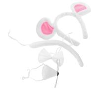 LALADEFIEE Disfraz Ratita para Halloween con Diadema Orejas de Ratón Ajustable Pajarita y Larga Accesorios de Fiesta para Niñas y Adultos