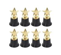 LALADEFIEE Dorados de Plástico 8 Trofeos Forma de Estrella para Ceremonia de Entrega de Premios y Juegos de Fiesta, Ideales para Escuelas Primarias y Concursos de Ortografía Reutilizable