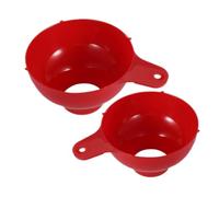 LALADEFIEE Embudo de Plástico de Boca Ancha Rojo Set de 2 Embudos Grandes para Cocina Llenado de Botellas y Conservas Apto para Aceite Mermelada y Líquidos