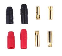 LALADEFIEE Enchufe As150 Macho y Hembra para Batería Rc Conexión de Cobre y Pa, Anti Chispas y Agarre Extra, 4 Piezas Doradas para Vehículos y Baterías Lipo