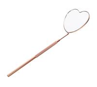 LALADEFIEE Espejo para Injerto de Pestañas en Forma de Corazón de Acero Inoxidable y Vidrio, Desmontable y Anticorrosión para Uso Profesional y Personal
