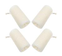 LALADEFIEE Esponjas Exfoliantes de Lufa Natural 4 Unidades 15 CM para Piel Seca y Limpieza Corporal en Ducha y Baño Cepillo para Espalda